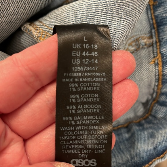 ASOS DESIGN Tall Midwash blue Denim Jacket / NWT /L (12-14) - Picture 9 of 11